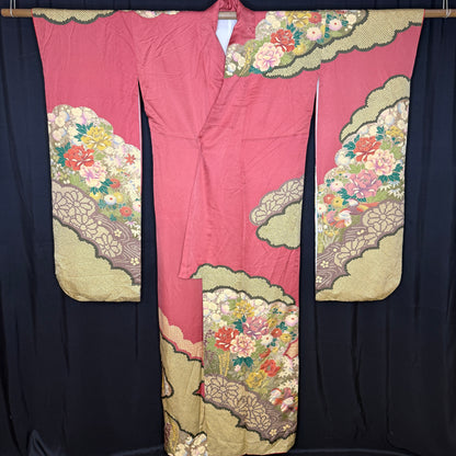 "Oshidori Ducks" Vintage Furisode Kimono