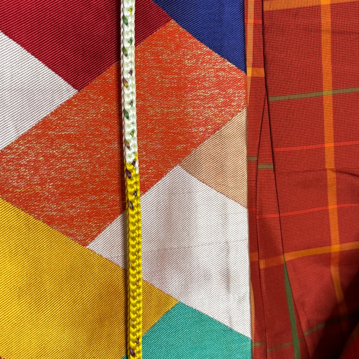 "Festival Plaid" Kimono Obi Set