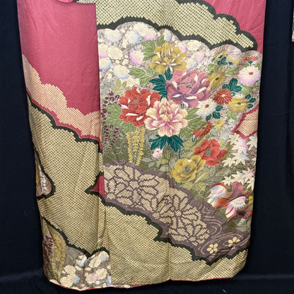 "Oshidori Ducks" Vintage Furisode Kimono