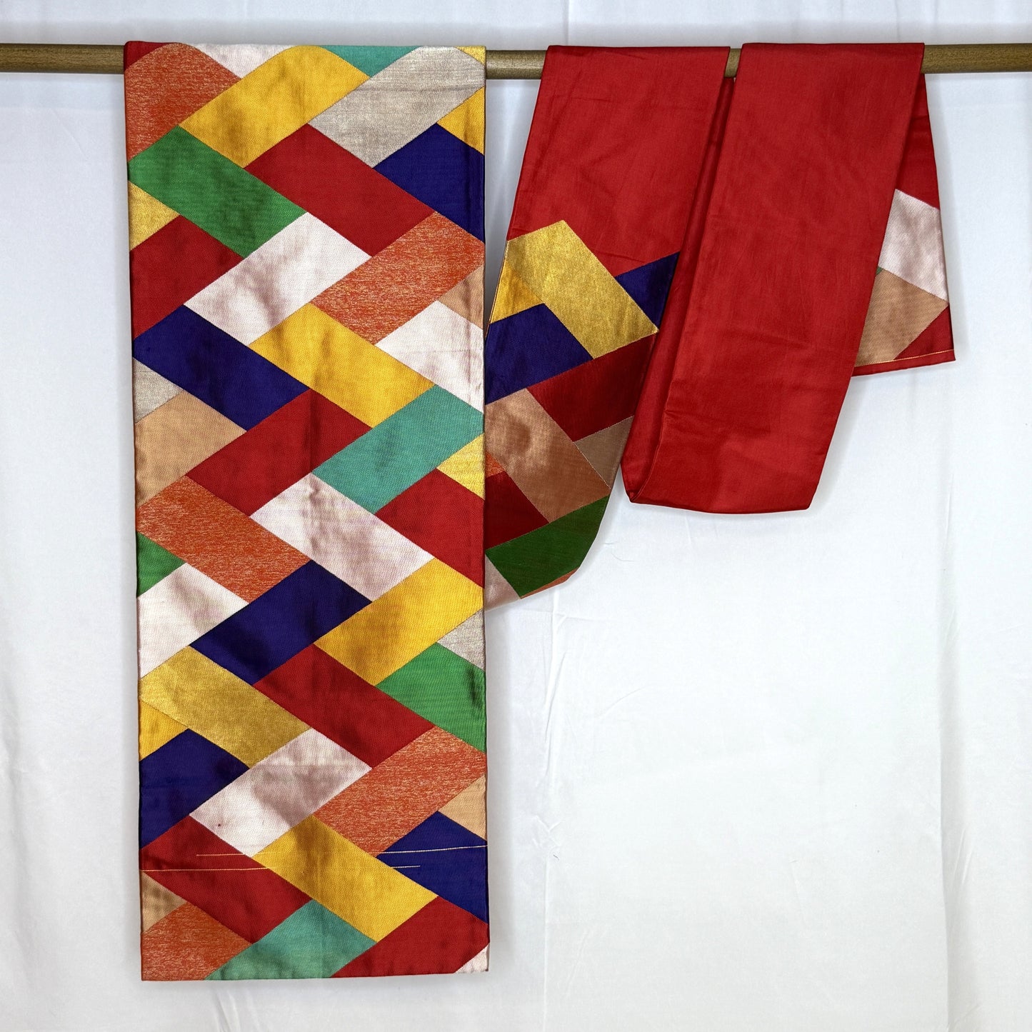 "Festival Plaid" Kimono Obi Set