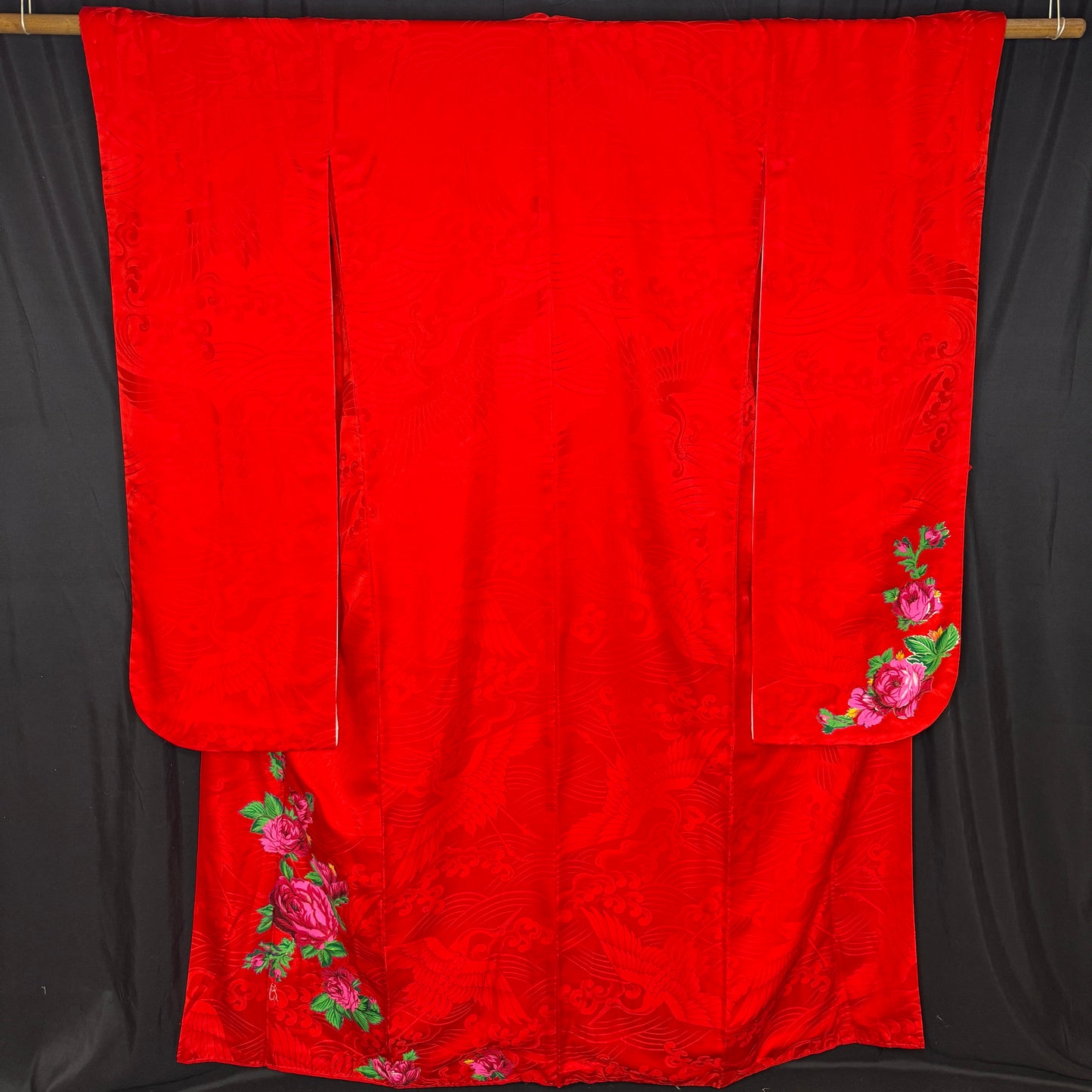 "Applique Roses" Vintage Furisode Kimono