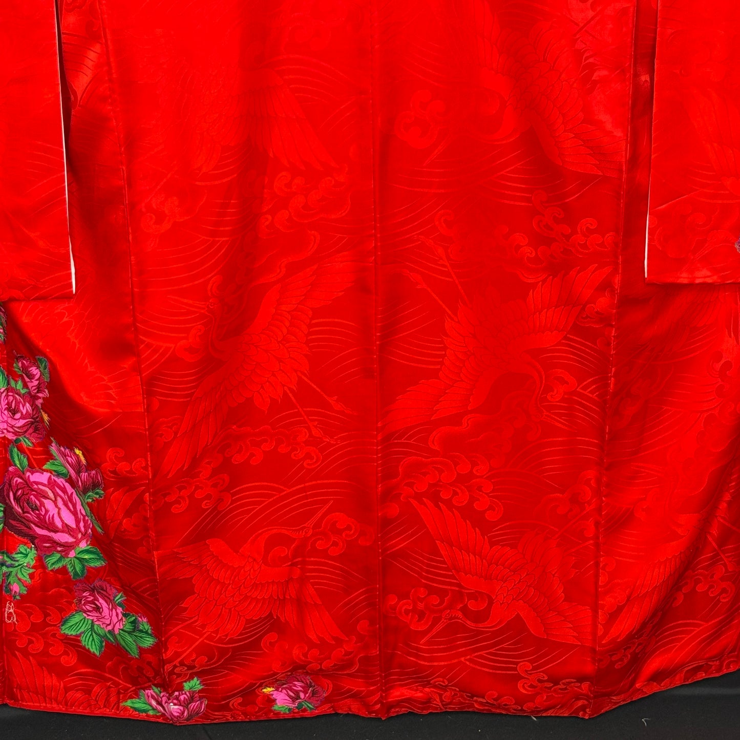 "Applique Roses" Vintage Furisode Kimono