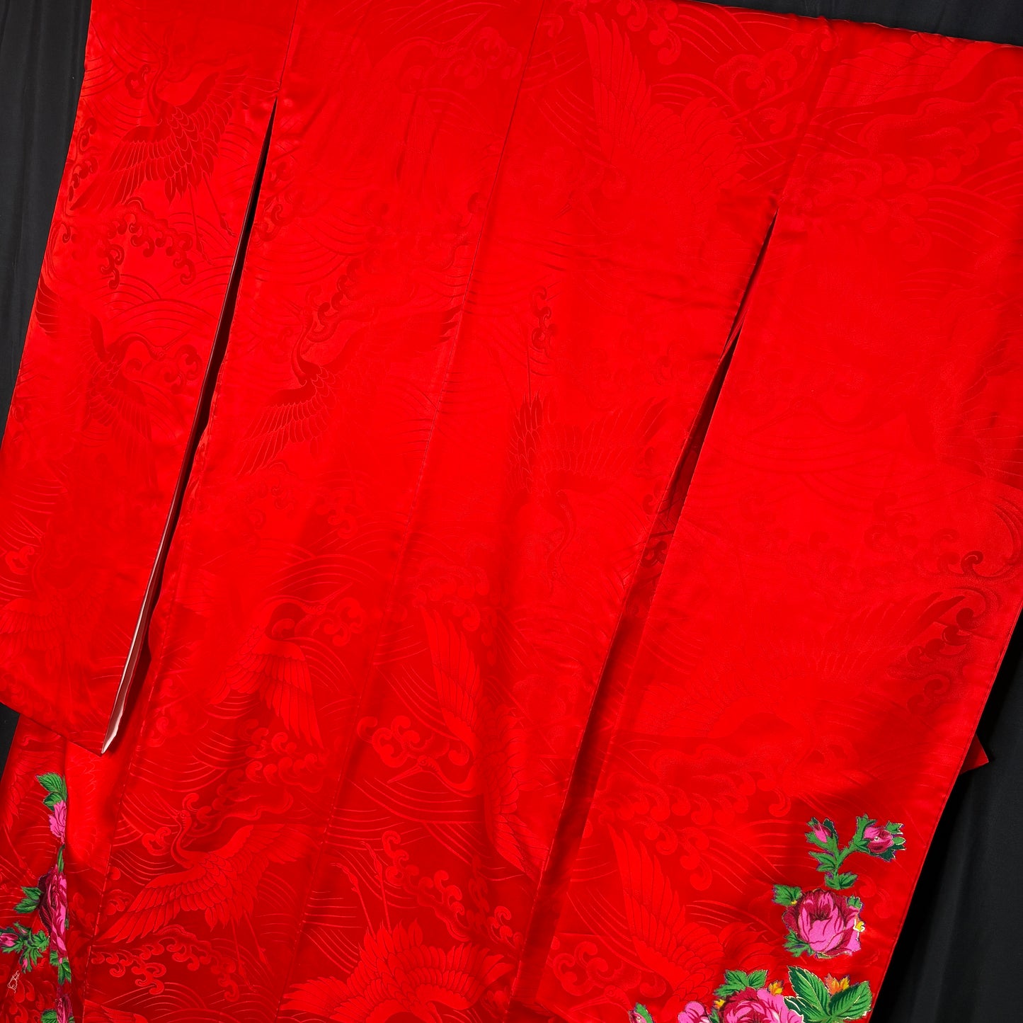 "Applique Roses" Vintage Furisode Kimono