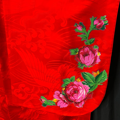 "Applique Roses" Vintage Furisode Kimono