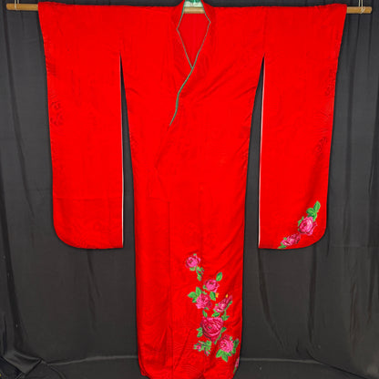 "Applique Roses" Vintage Furisode Kimono