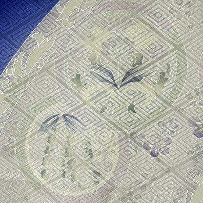 "Sapphire and Silver" Vintage Furisode Kimono