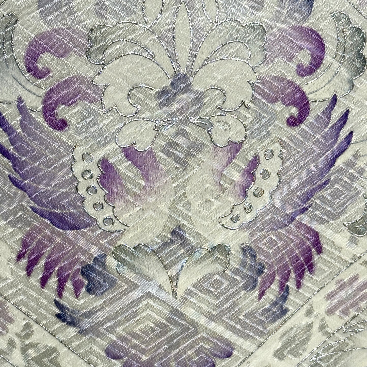 "Sapphire and Silver" Vintage Furisode Kimono