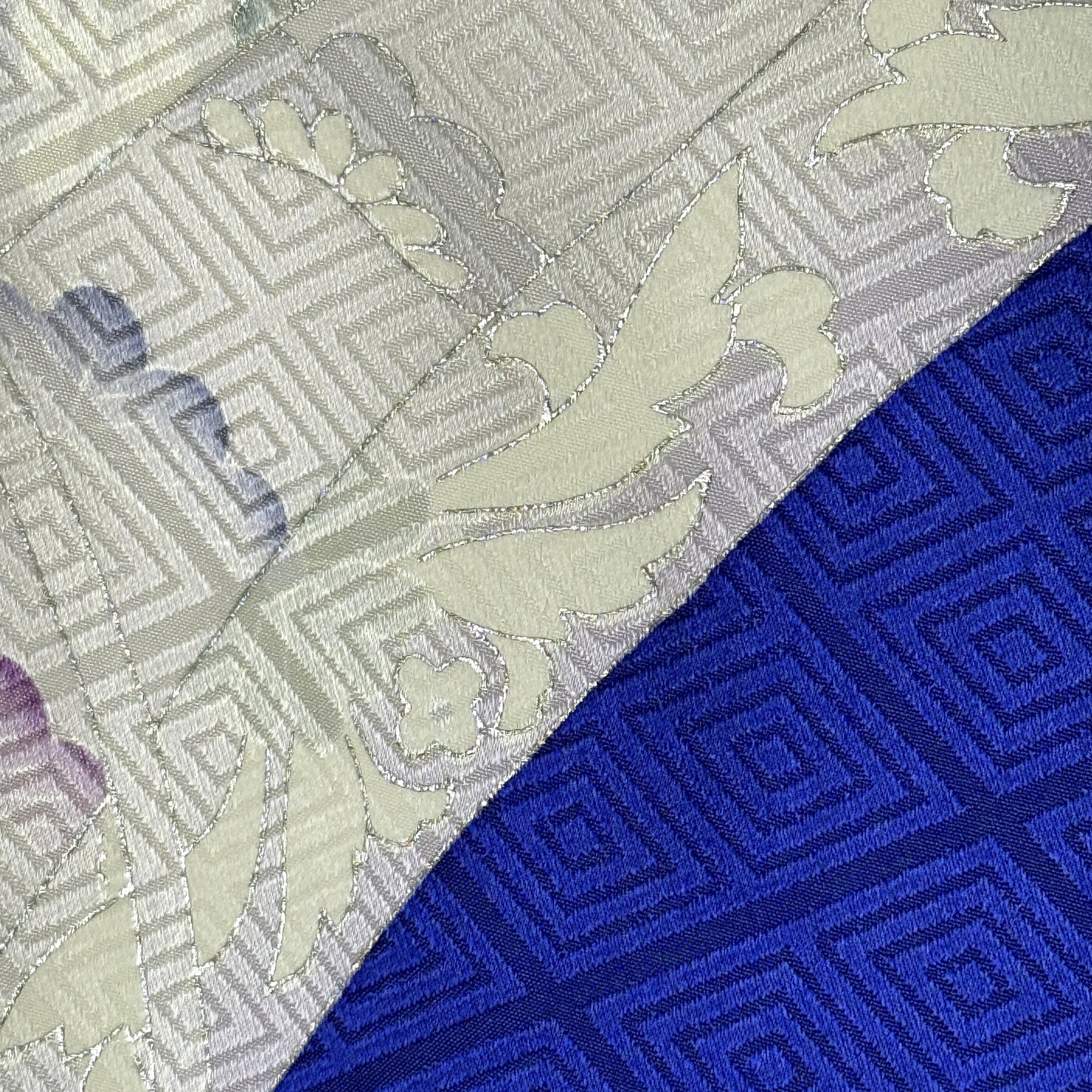 "Sapphire and Silver" Vintage Furisode Kimono