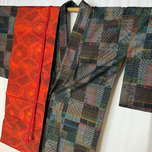 "Patchwork Reverie" Kimono Obi Set