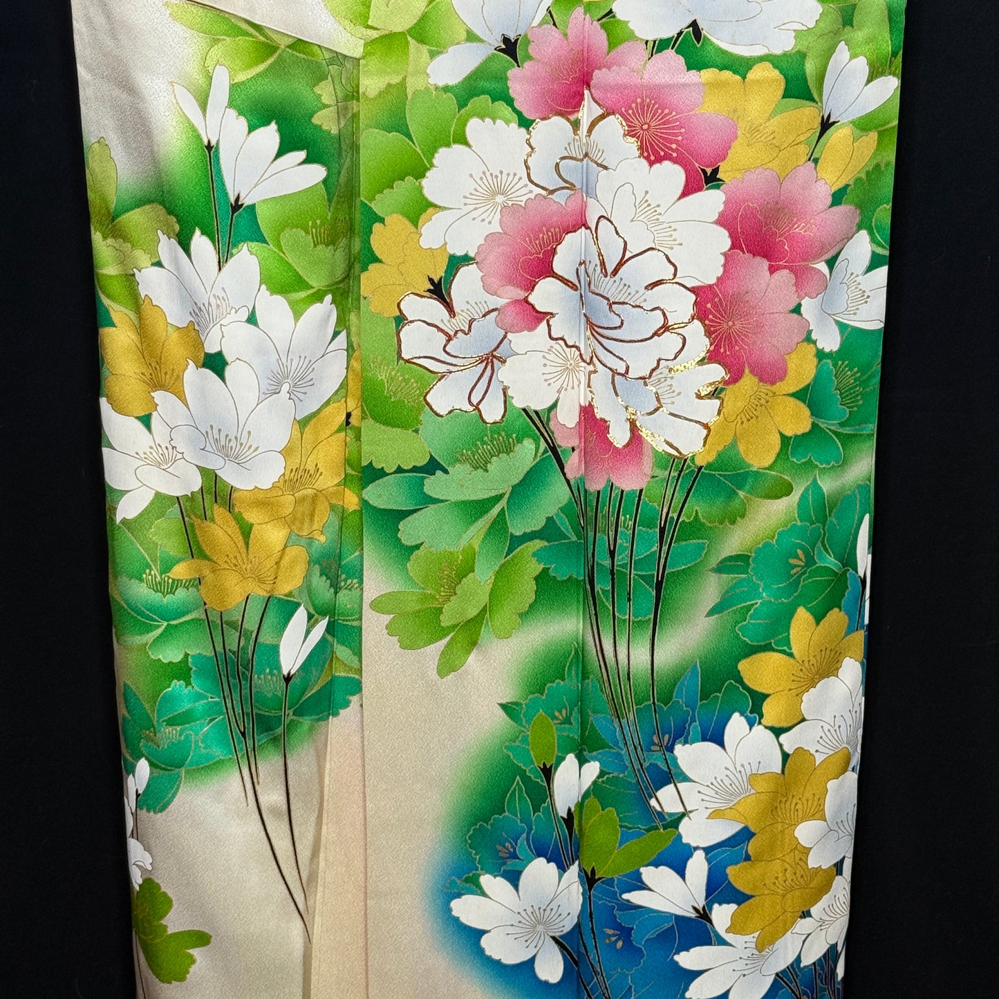 "Spring Rain" Vintage Furisode Kimono