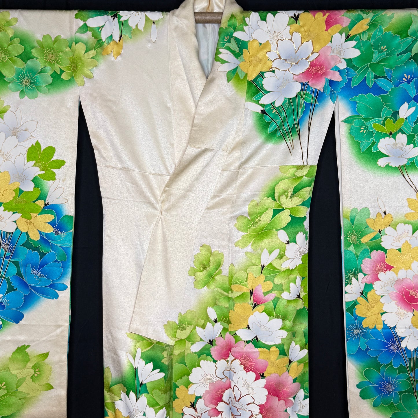 "Spring Rain" Vintage Furisode Kimono