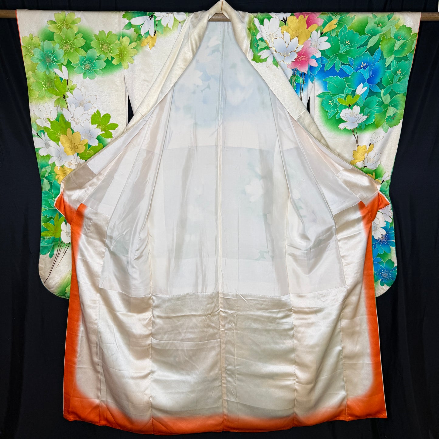 "Spring Rain" Vintage Furisode Kimono