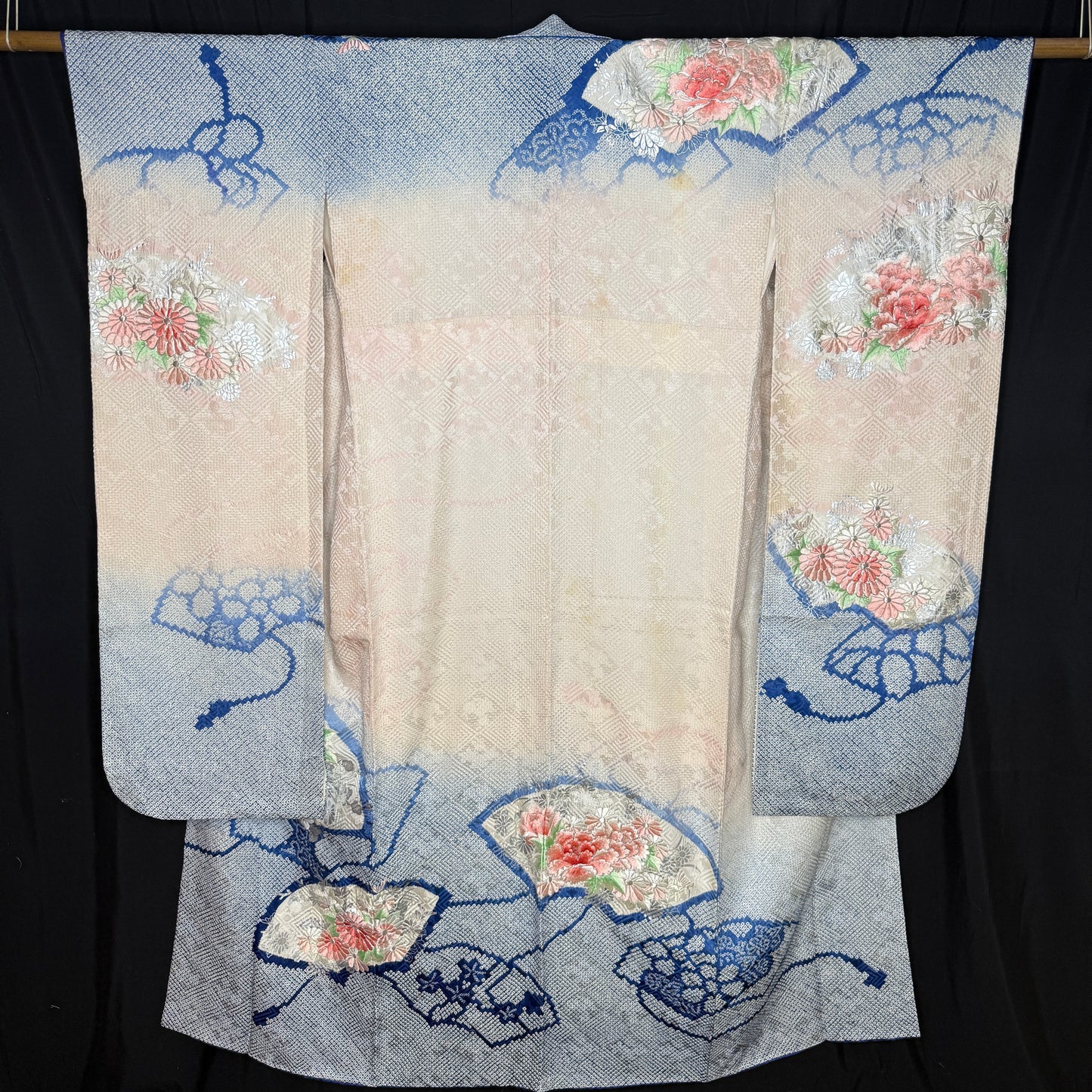 "Blue Breeze" Vintage Furisode Kimono