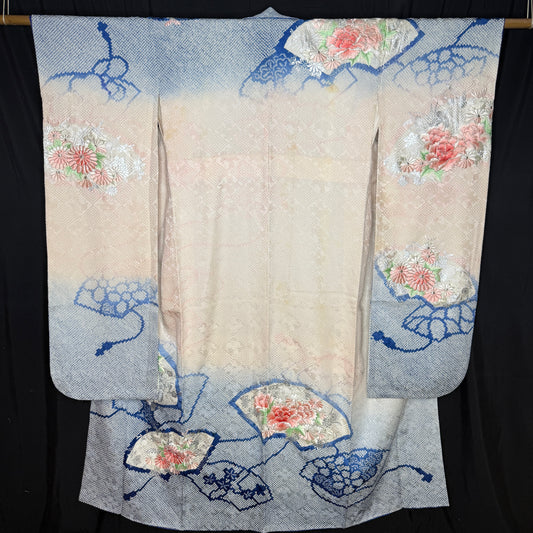 "Blue Breeze" Vintage Furisode Kimono