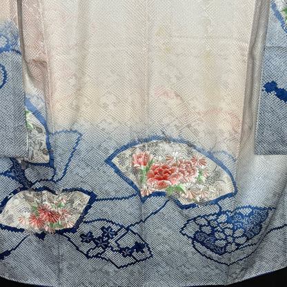 "Blue Breeze" Vintage Furisode Kimono