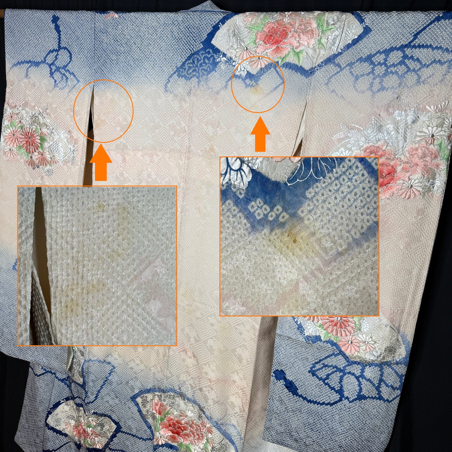 "Blue Breeze" Vintage Furisode Kimono