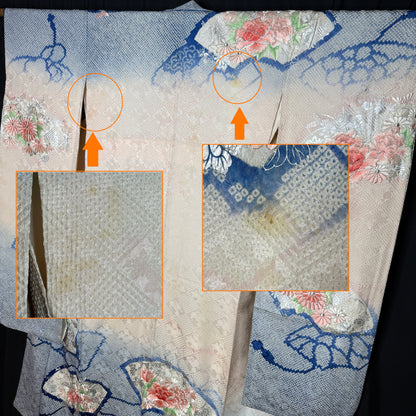 "Blue Breeze" Vintage Furisode Kimono