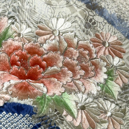 "Blue Breeze" Vintage Furisode Kimono