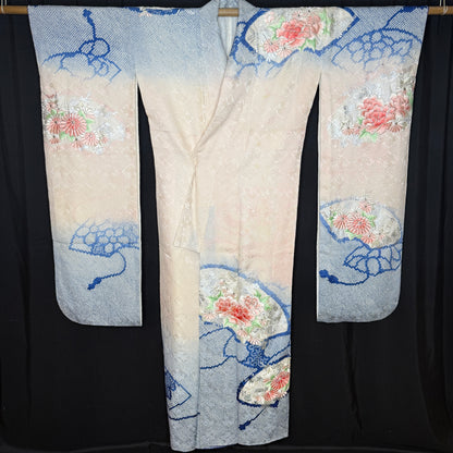 "Blue Breeze" Vintage Furisode Kimono