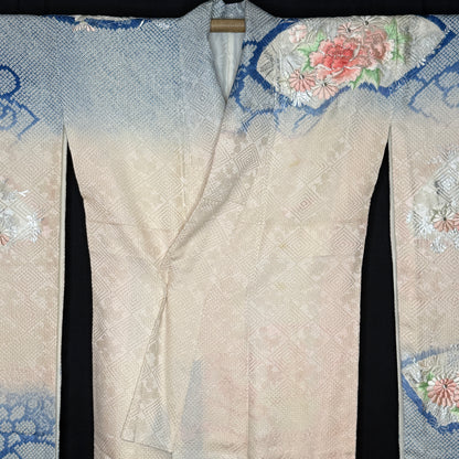 "Blue Breeze" Vintage Furisode Kimono