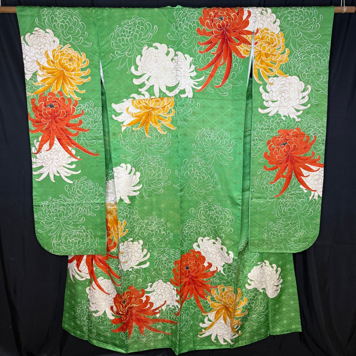 "Gilded Blooms" Vintage Furisode Kimono