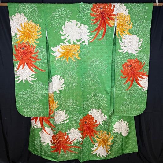 "Gilded Blooms" Vintage Furisode Kimono