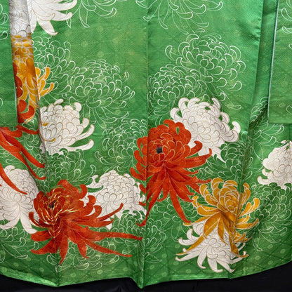 "Gilded Blooms" Vintage Furisode Kimono