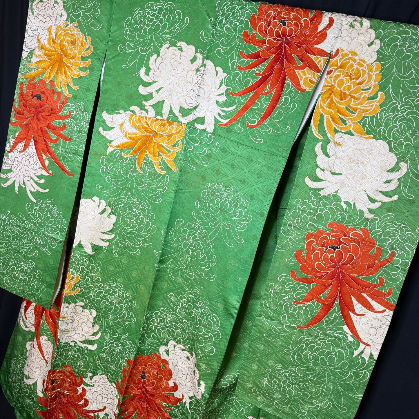 "Gilded Blooms" Vintage Furisode Kimono