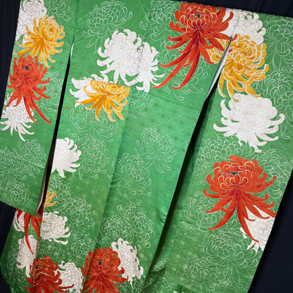 "Gilded Blooms" Vintage Furisode Kimono