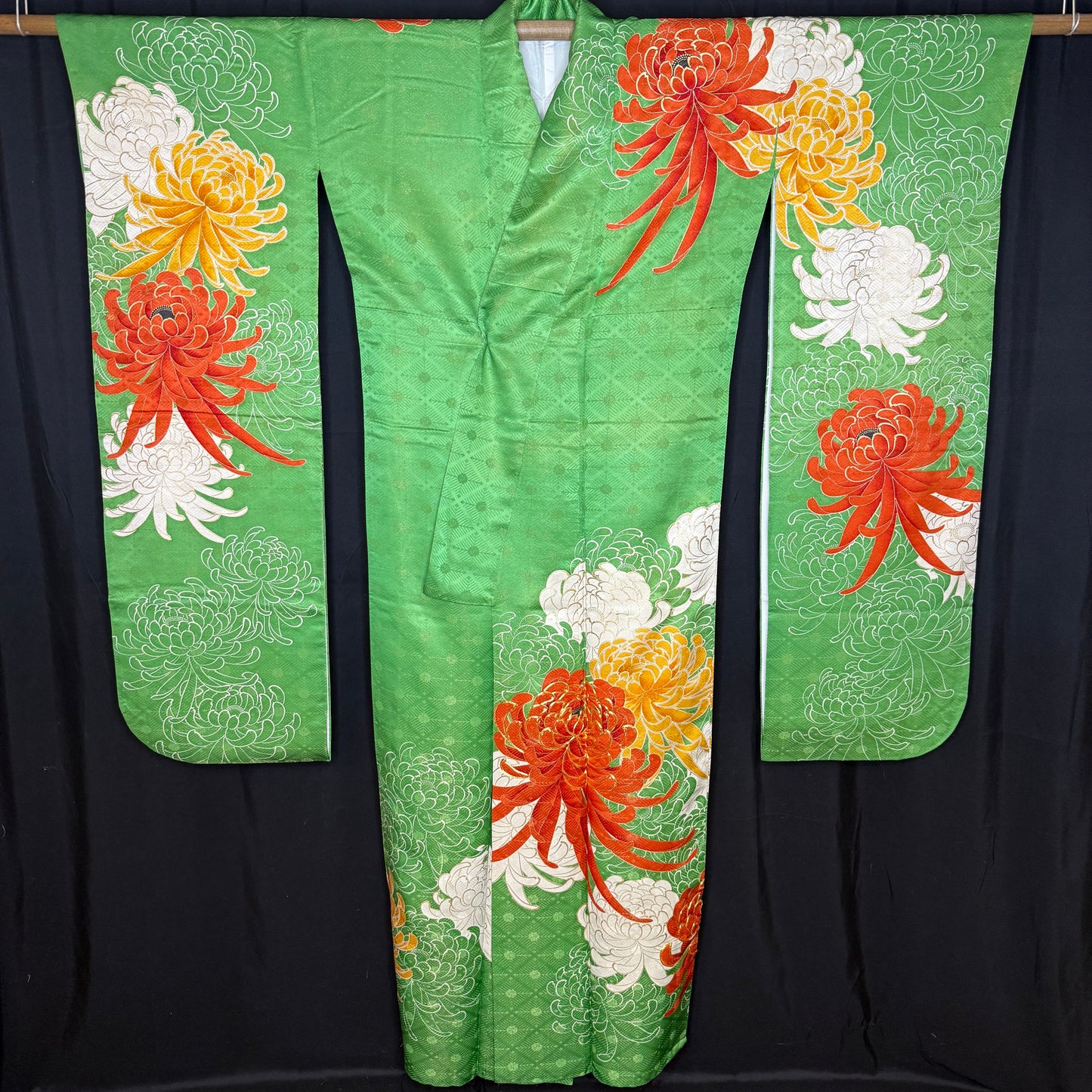 "Gilded Blooms" Vintage Furisode Kimono