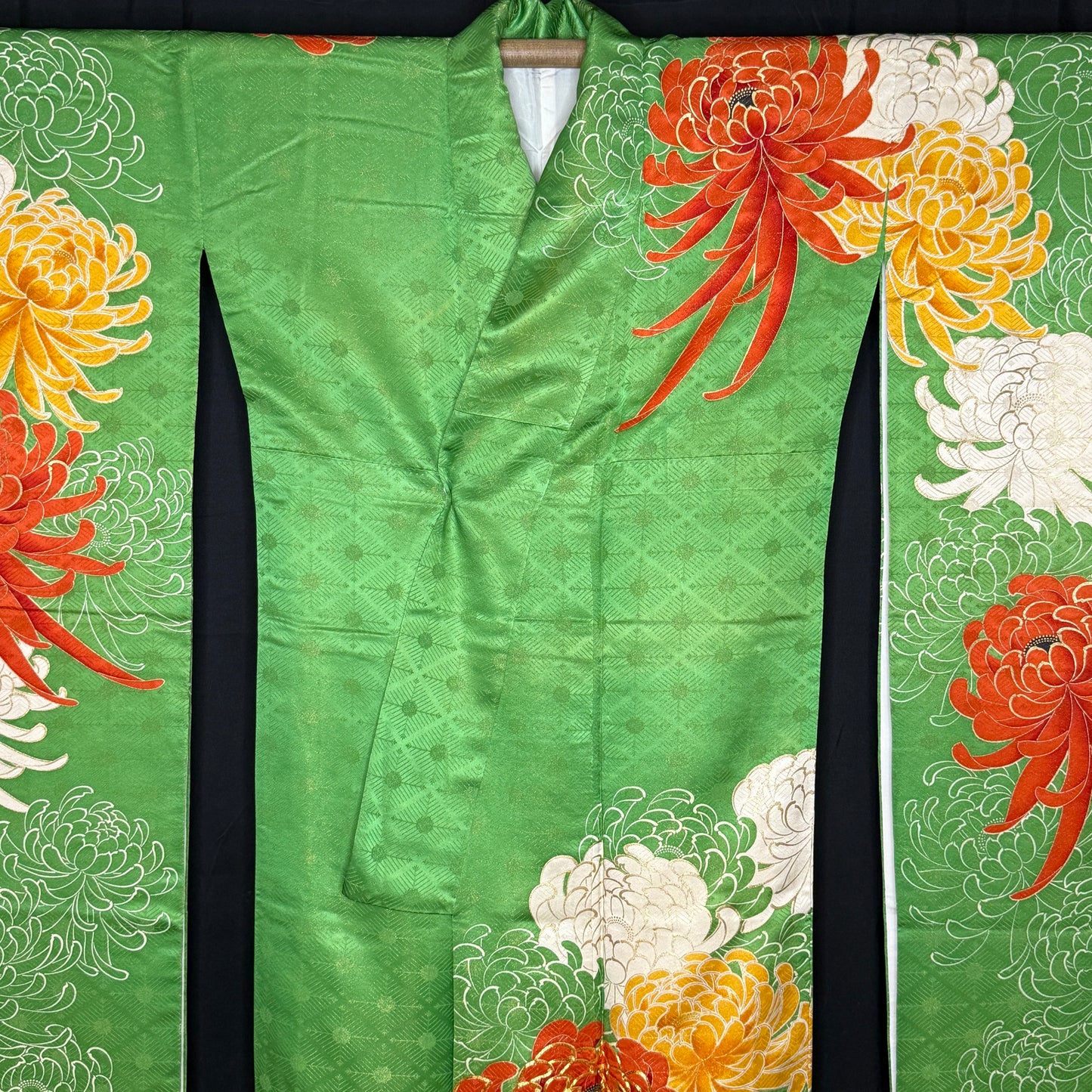 "Gilded Blooms" Vintage Furisode Kimono