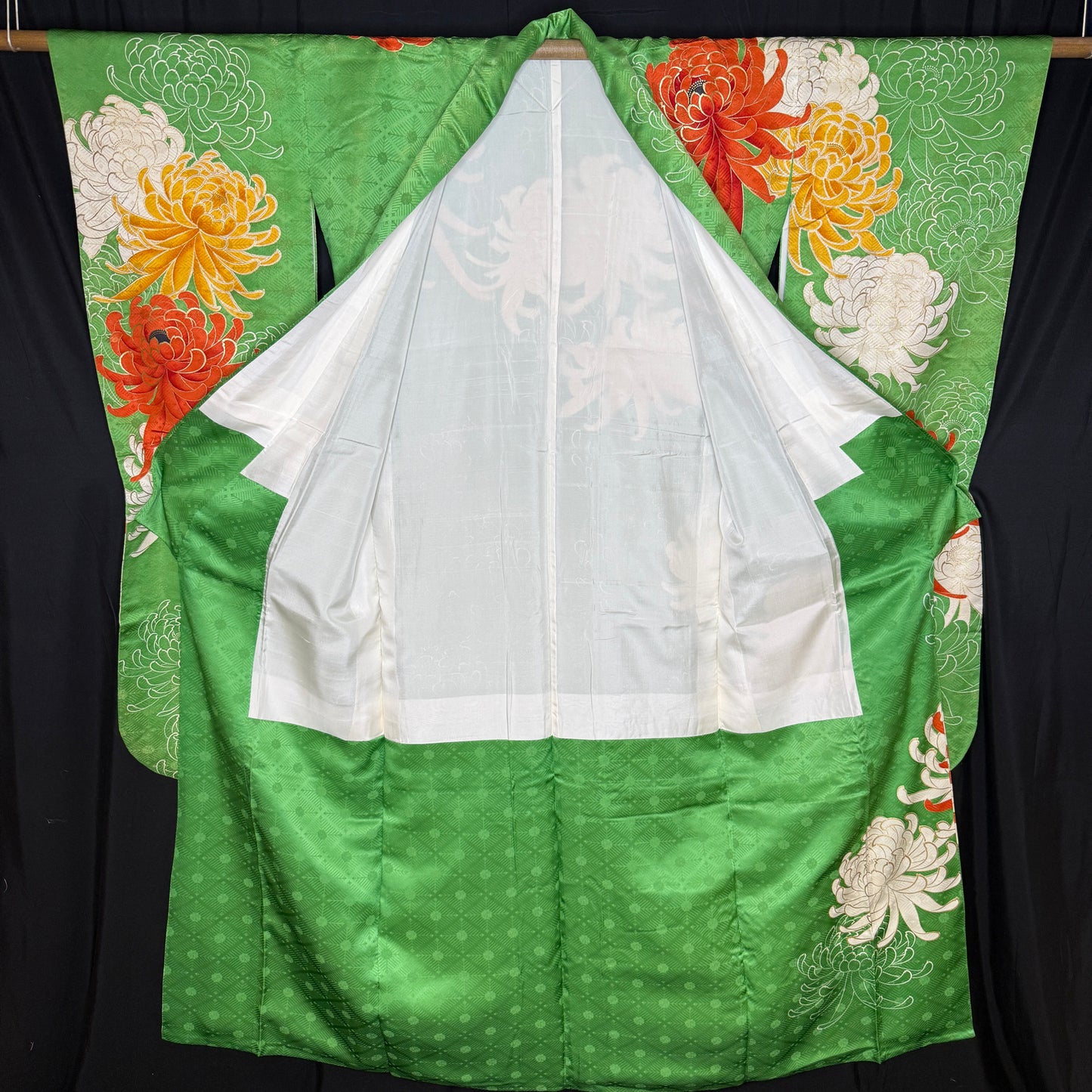 "Gilded Blooms" Vintage Furisode Kimono