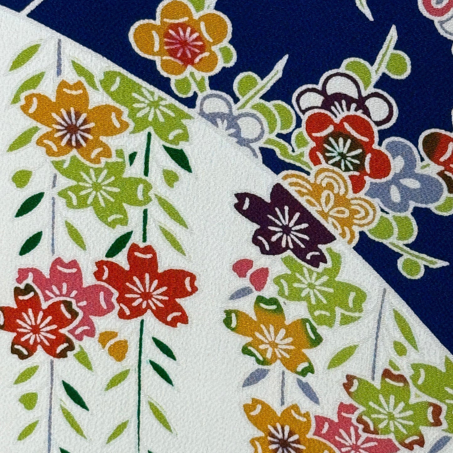 "Cobalt Stream" Vintage Furisode Kimono