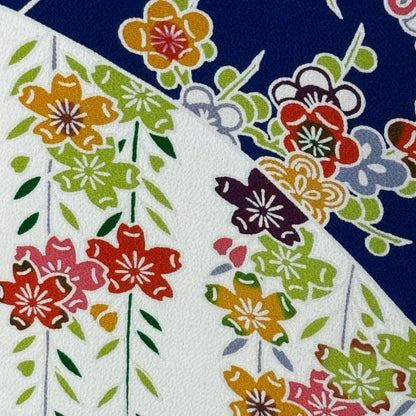"Cobalt Stream" Vintage Furisode Kimono