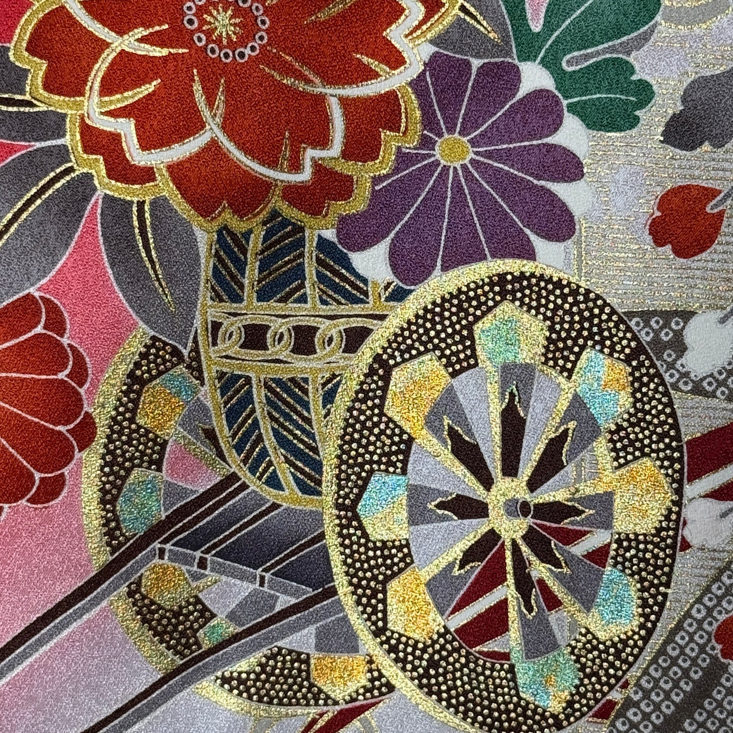 "Flowing Swirls" Vintage Furisode Kimono