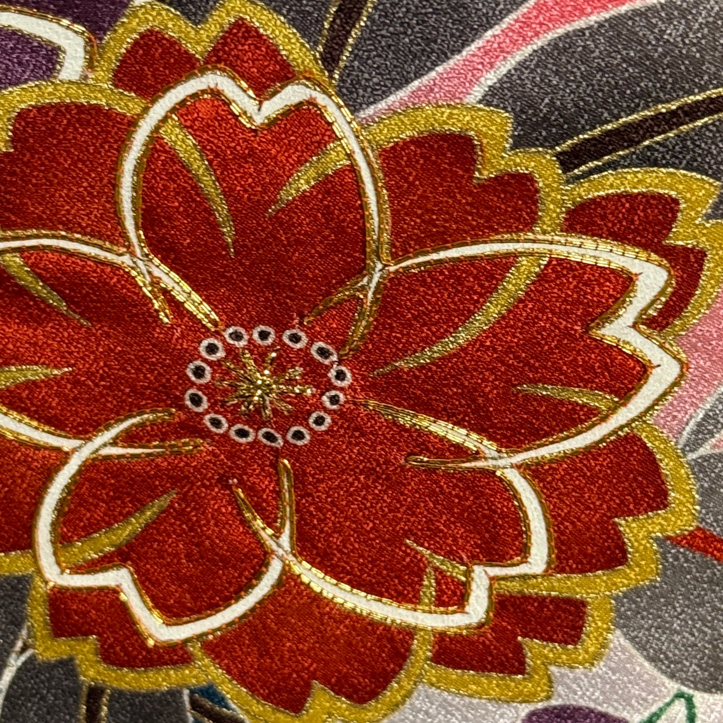 "Flowing Swirls" Vintage Furisode Kimono