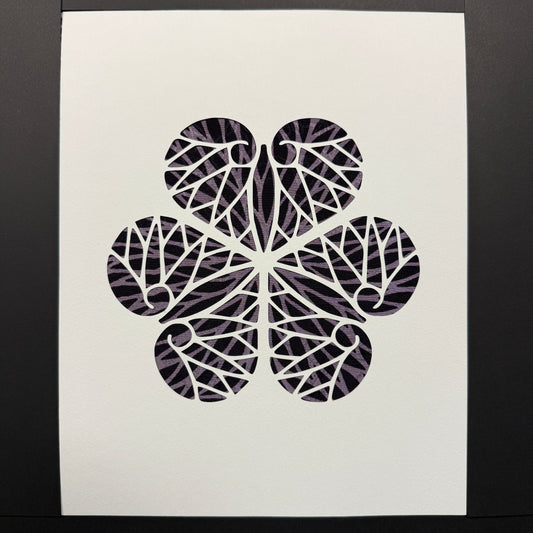 "Hollyhock" Katagami Art