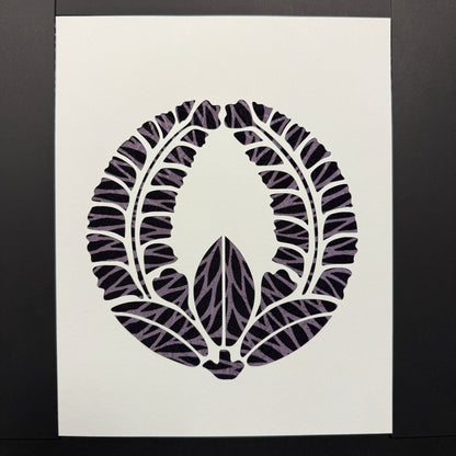 "Wisteria Crest" Katagami Art