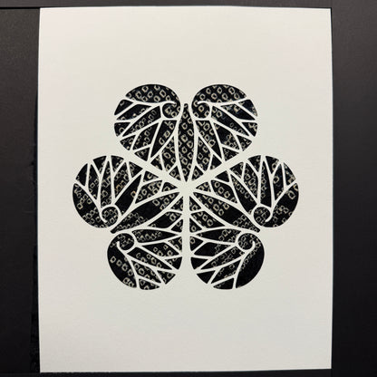 "Hollyhock" Katagami Art