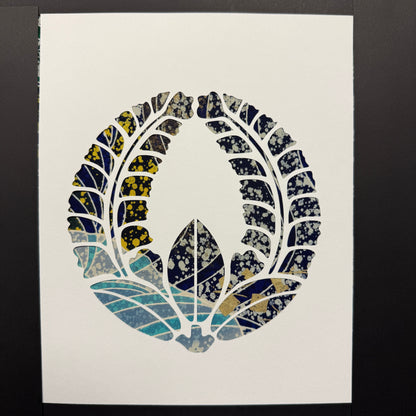 "Wisteria Crest" Katagami Art