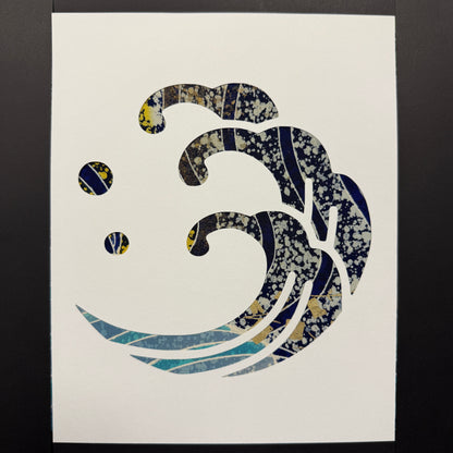 "Wave Crest" Katagami Art