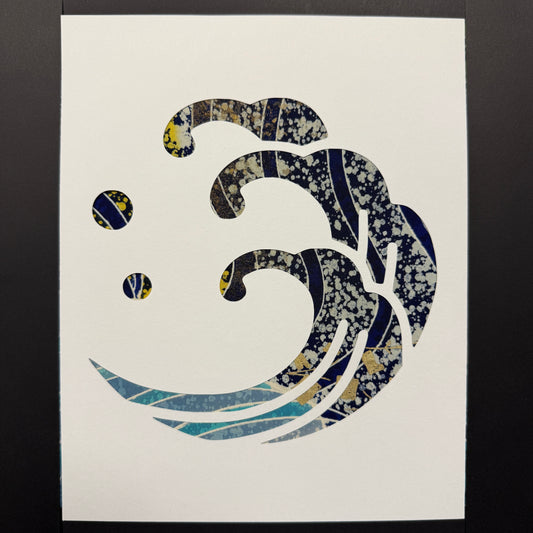 "Wave Crest" Katagami Art
