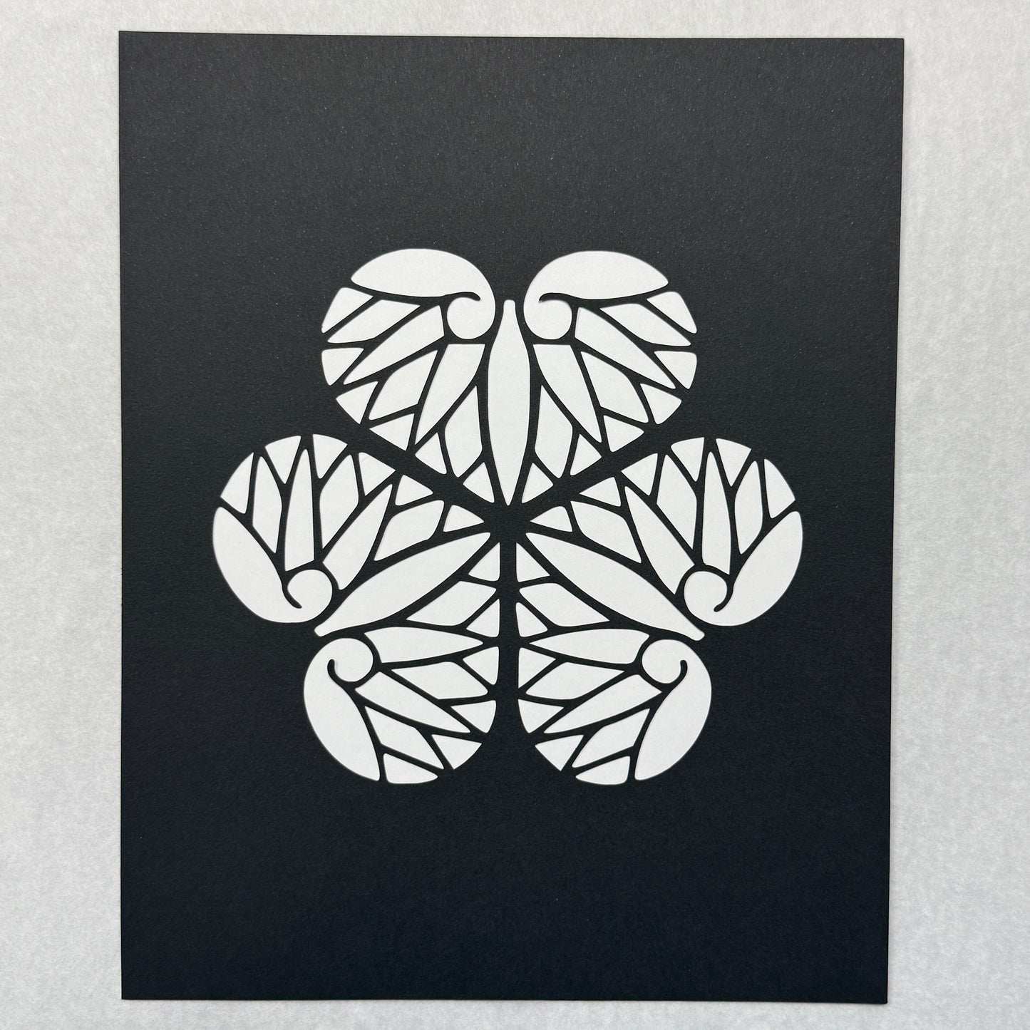 "Hollyhock" Katagami Art