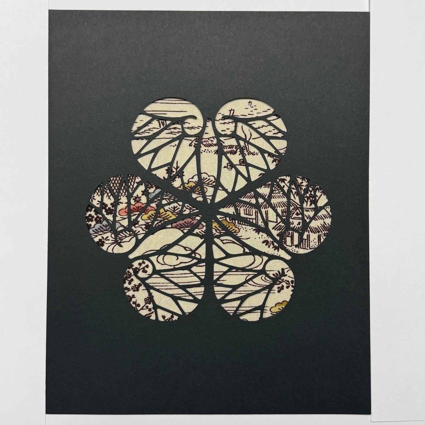 "Hollyhock" Katagami Art