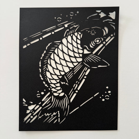 "Jumping Koi" Katagami Art