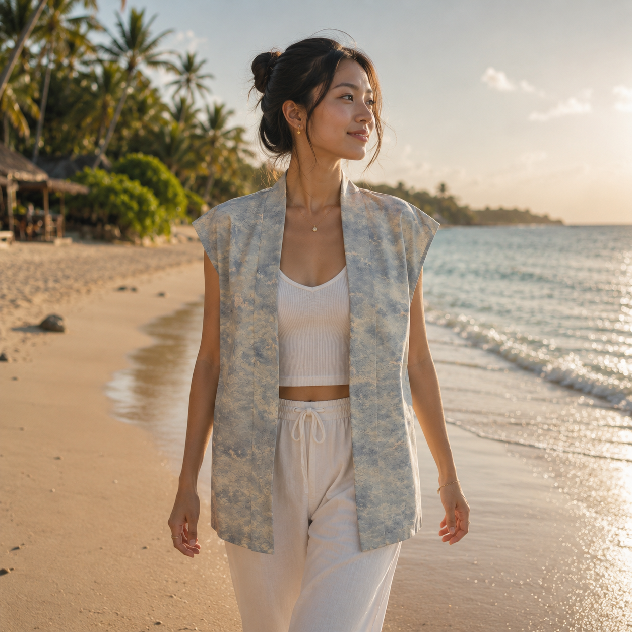 "Blue Skies" Japanique Tunic Vest