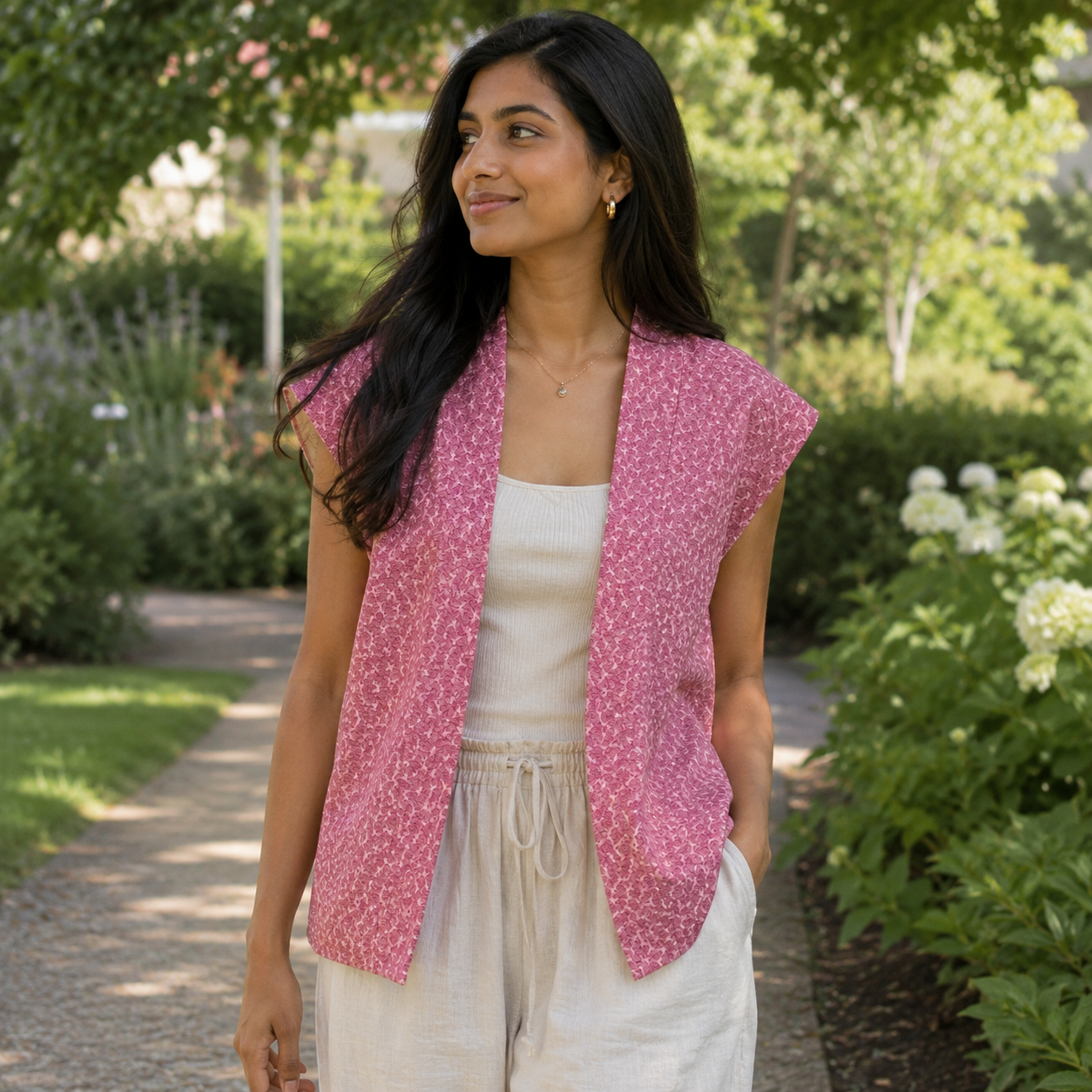 "Little Leaves" Japanique Tunic Vest