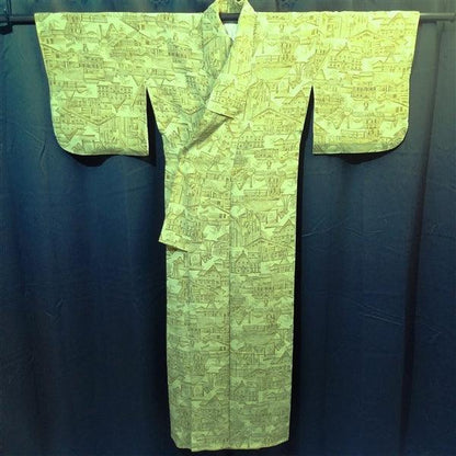 "Architecture" Vintage Kimono - Kyoto Kimono