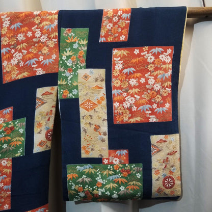 "Autumn Crepe" Vintage Kimono - Kyoto Kimono