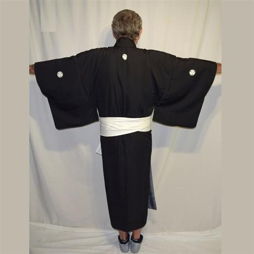 "Black Formal" Man's Kimono - Various Crests - Kyoto Kimono